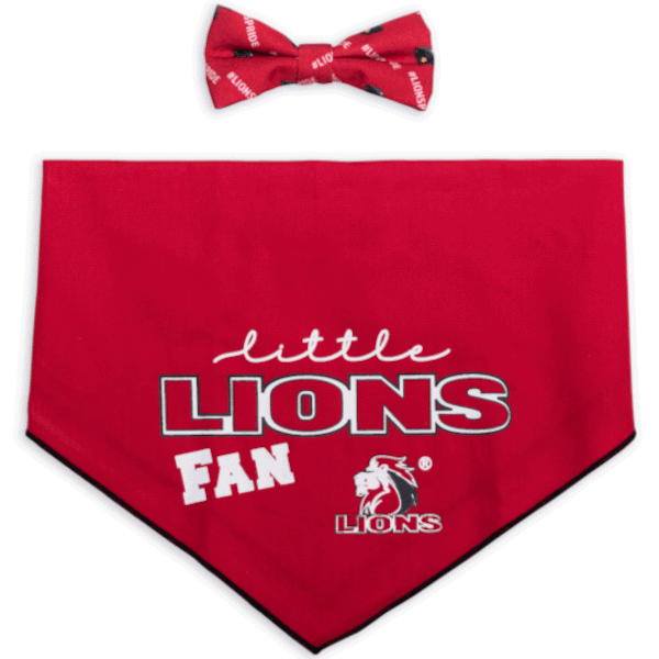 Dog’s Life Official Licensed Lions Bow & Bandana Set
