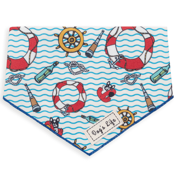 Dog's Life Nautical Retro Blue Bandana