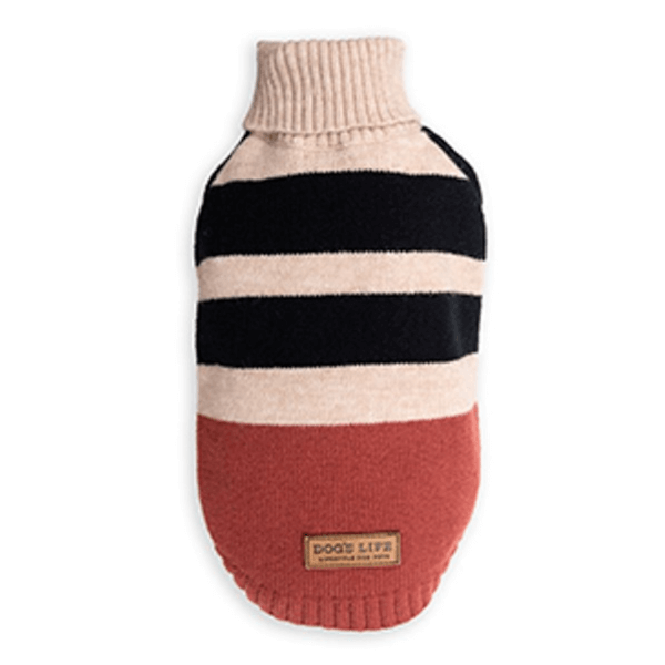 Dog's Life Polo Neck Striped Pullover