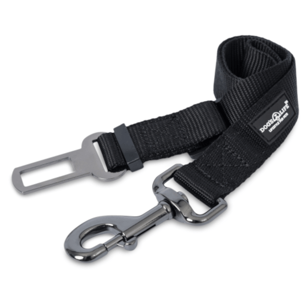 Dogs Life Reflective Supersoft Webbing Seat Belt Leash Black