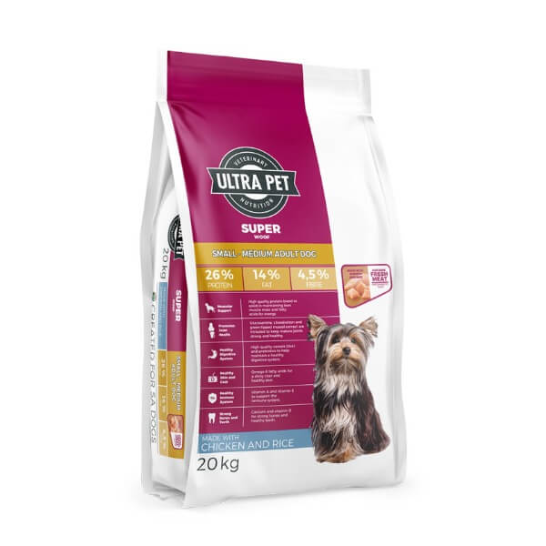 Ultra Dog Superwoof Chicken & Rice Small/Medium Adult Dog 20kg