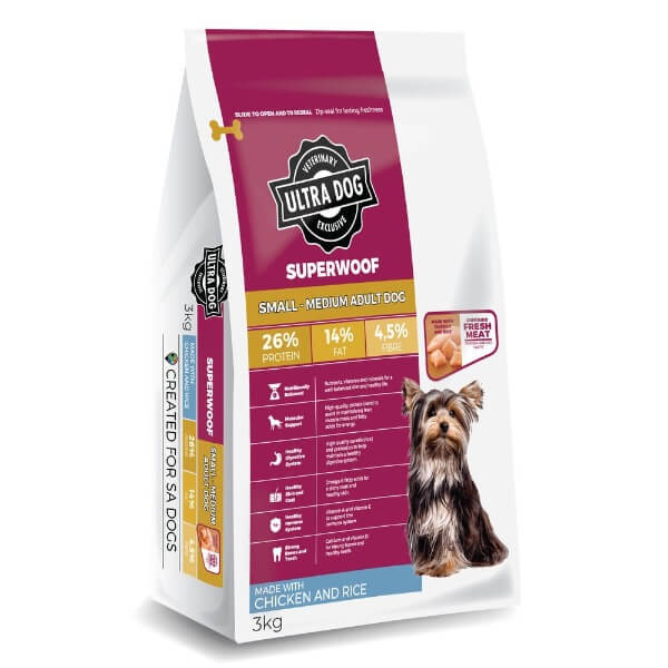 Ultra Dog Superwoof Chicken & Rice Small/Medium Adult Dog 3kg