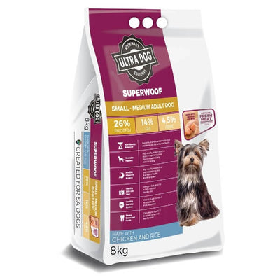 Ultra Dog Superwoof Chicken & Rice Small/Medium Adult Dog 8kg