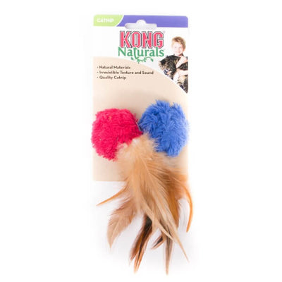 Kong Naturals Crinkle Ball with Feathers - 2 Pk