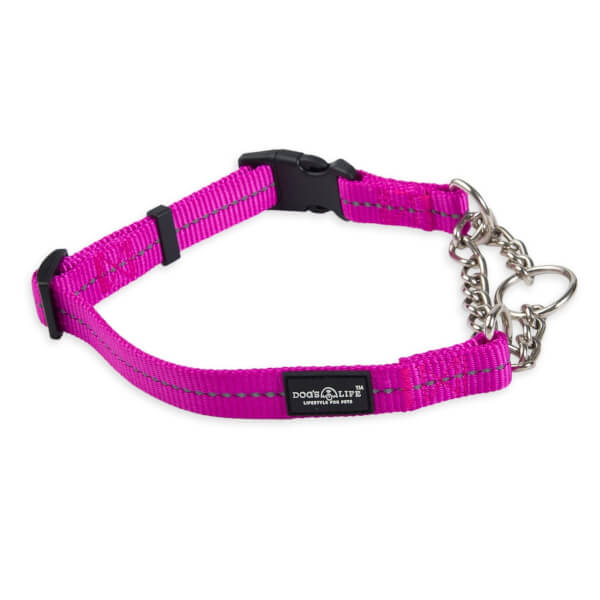 Dog's Life Reflective Martingale Chain Dog Collar