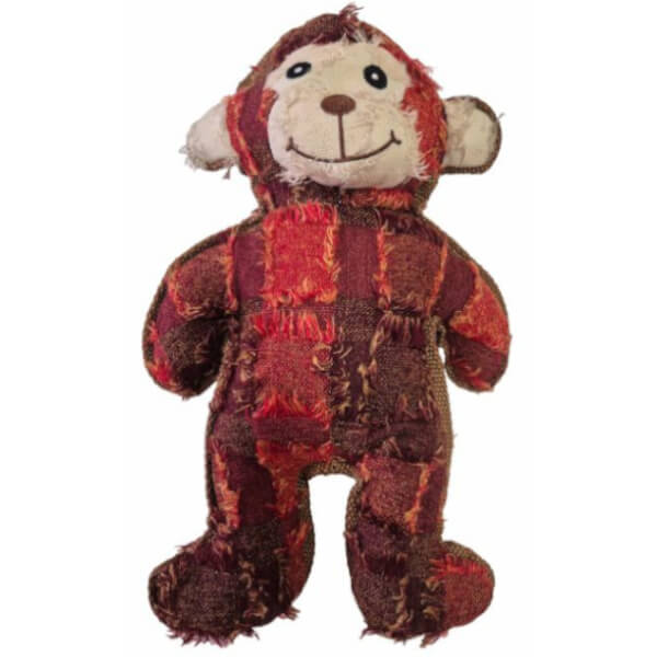 Daro Plaid Monkey Plush Dog Toy