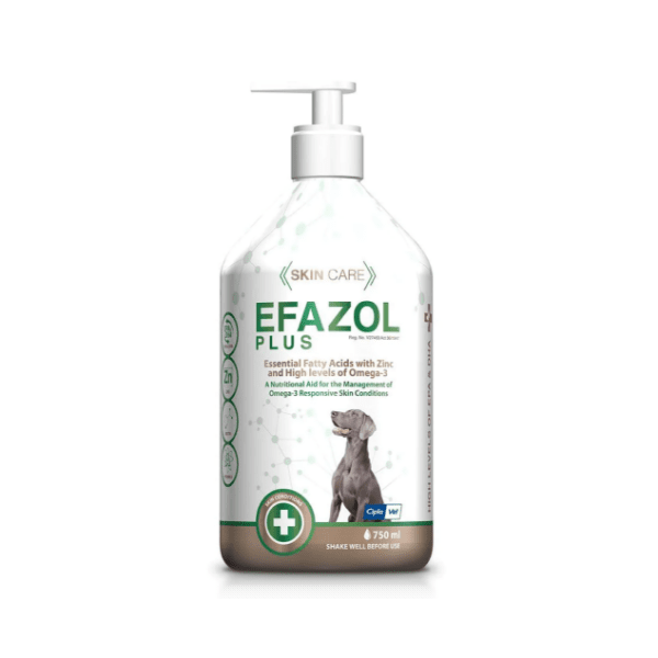 Efazol Plus Skin Care of Dogs - Essential Fatty Acids with Zinc & High levels of Omega 3