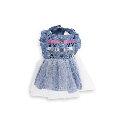 Dog's Life Embroidered Denim Dress