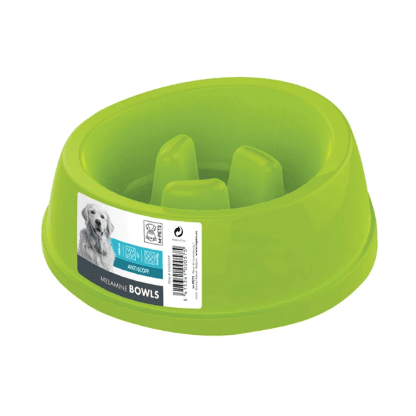 M-Pets Anti-Scoff Melamine Slow Feeding Bowl