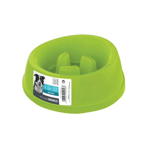 M-Pets Anti-Scoff Melamine Slow Feeding Bowl