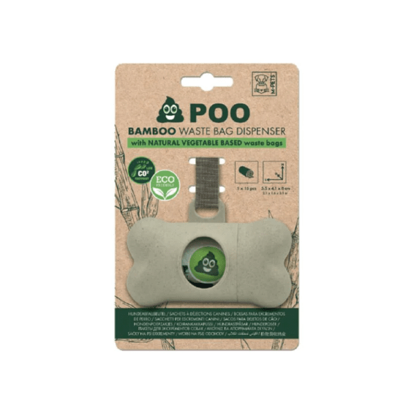 M-Pets Bamboo Poop Waste Bag Dispenser