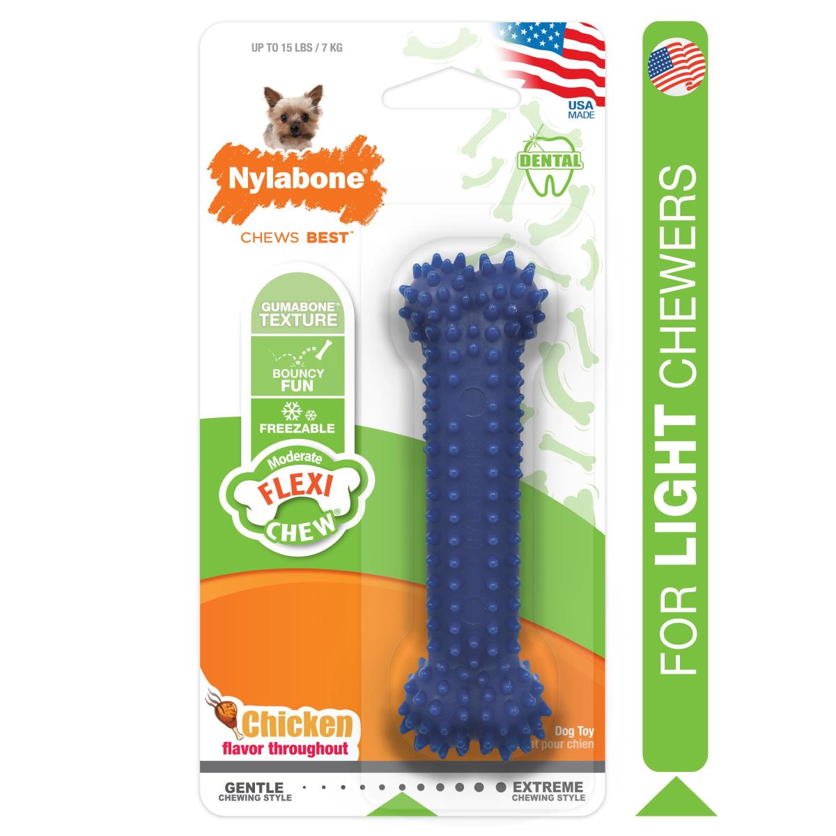 Nylabone Flexible Textured Dental Bone Dog Toy