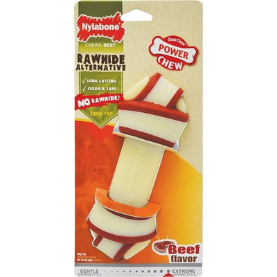 Nylabone Rawhide Alternative Knot Bone Beef Dog Toy