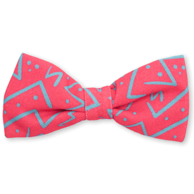 Dog's Life Bow Tie Chaotic Zig Zag Pink