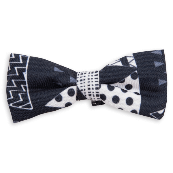 Dog's Life Bow Tie Triangular Drawn Pattern Black
