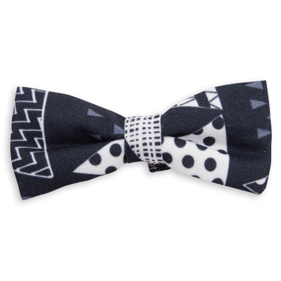 Dog's Life Bow Tie Triangular Drawn Pattern Black