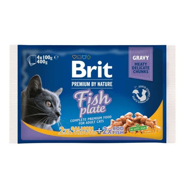 Brit Premium Cat Pouch Fish Plate 4x100g