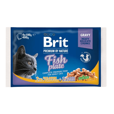 Brit Premium Cat Pouch Fish Plate 4x100g