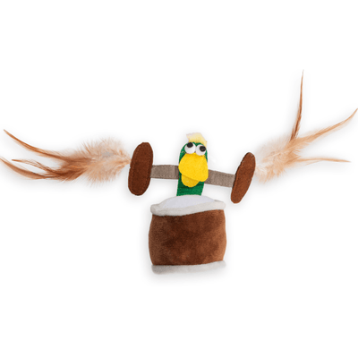 Cat's Life Funny Duck with Feather