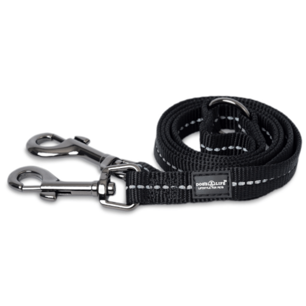 Dog's Life Reflective Supersoft Webbing Double Coupler Leash