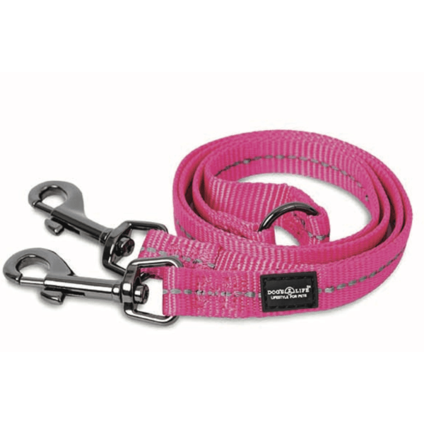 Dog's Life Reflective Supersoft Webbing Double Coupler Leash