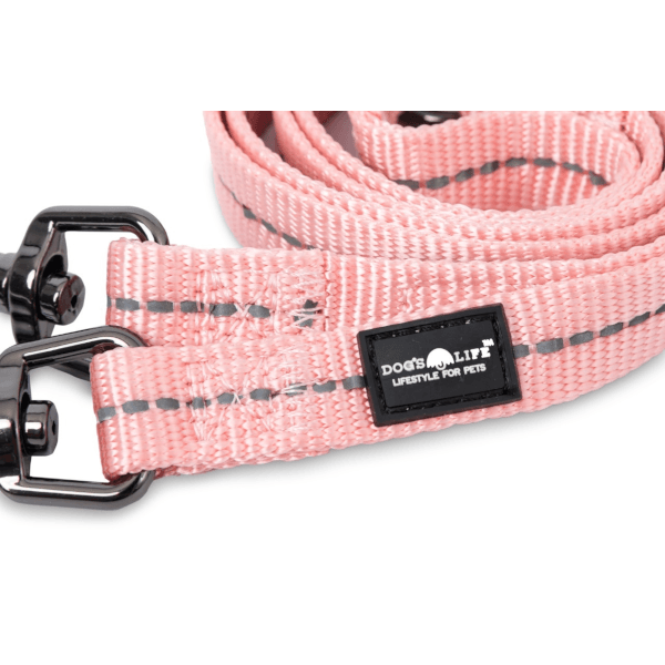 Dog's Life Reflective Supersoft Webbing Double Coupler Leash