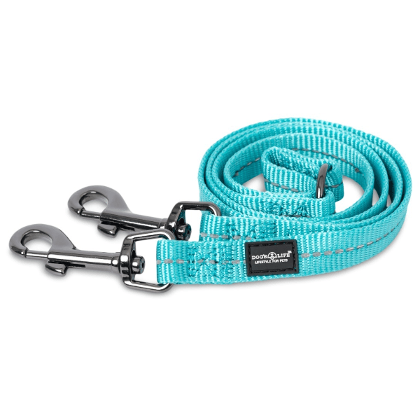 Dog's Life Reflective Supersoft Webbing Double Coupler Leash