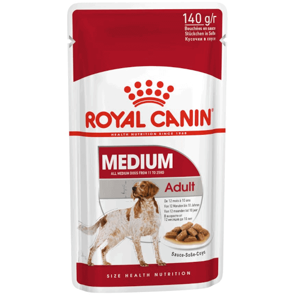 Royal Canin Medium Adult Wet Food Sachet 10 x 140g