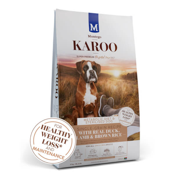 Montego Karoo Adult Metabolic Diet & Sterilised Dog Targeted Care Duck & Lamb 3kg