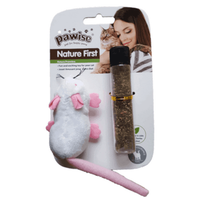 Pawise Catnip Mouse Cat Toy with Catnip Refill