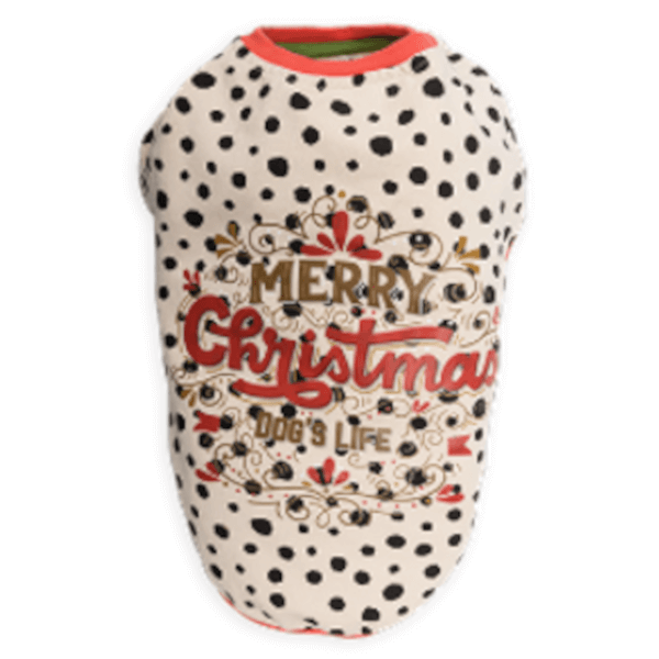 Dog's Life Polka Dot Merry Christmas Tee
