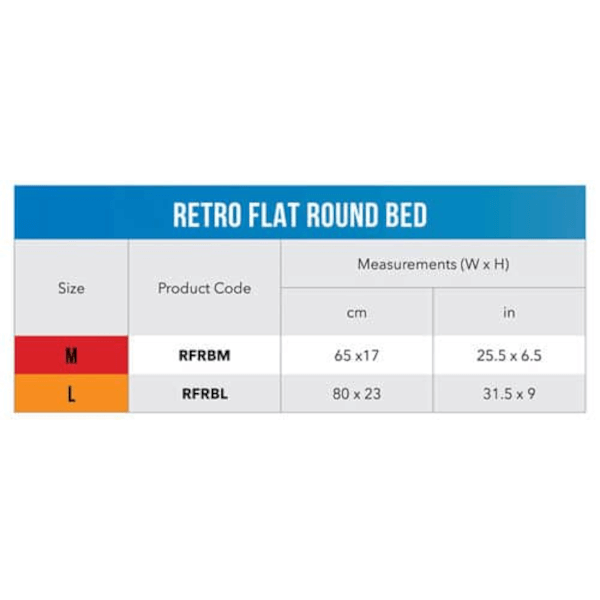 Rogz Retro Flat Round Bed
