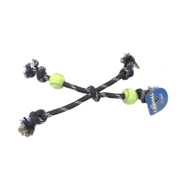 Tugger's Rope Bone with Knots & Tennis Balls XL