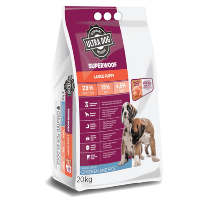 Ultra Dog Superwoof Chicken & Rice Large Breed Puppy 20kg