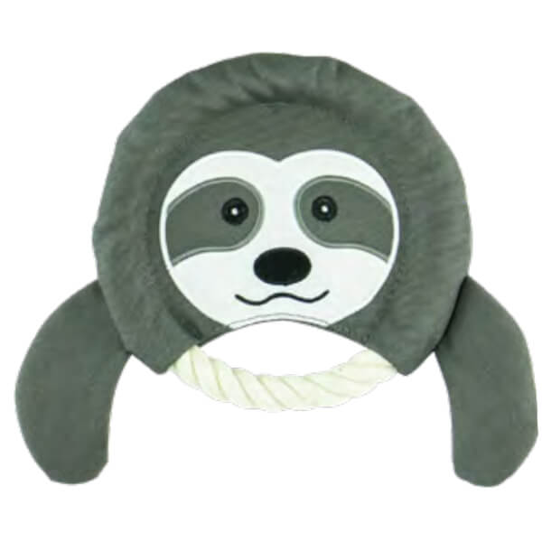 Zugo Frisbee Sloth Plush Dog Toy