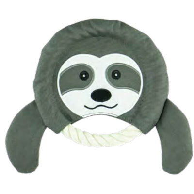 Zugo Frisbee Sloth Plush Dog Toy